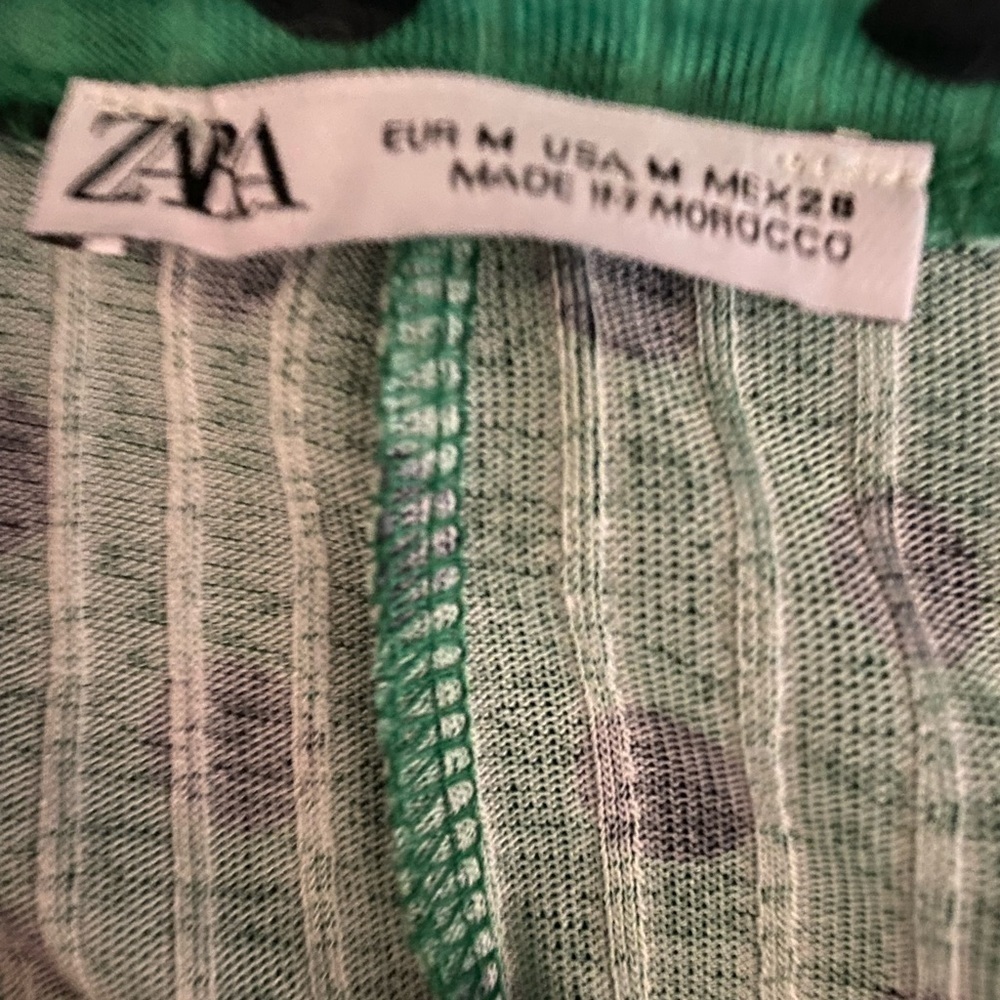 𝅺zara green polka dot dress size Medium - Picture 5 of 5